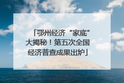 鄂州经济“家底”大揭秘！第五次全国经济普查成果出炉