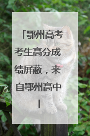 鄂州高考考生高分成绩屏蔽，来自鄂州高中