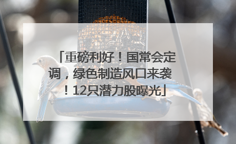 重磅利好！国常会定调，绿色制造风口来袭！12只潜力股曝光