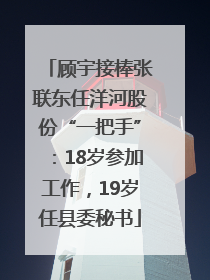 顾宇接棒张联东任洋河股份“一把手”：18岁参加工作，19岁任县委秘书