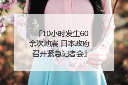 10小时发生60余次地震 日本政府召开紧急记者会