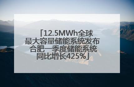 12.5MWh全球最大容量储能系统发布 合肥一季度储能系统同比增长425%