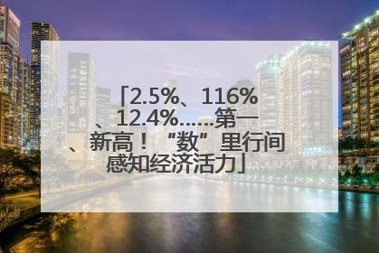 2.5%、116%、12.4%……第一、新高！“数”里行间感知经济活力
