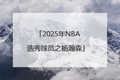 2025年NBA选秀球员之杨瀚森