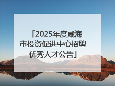2025年度威海市投资促进中心招聘优秀人才公告