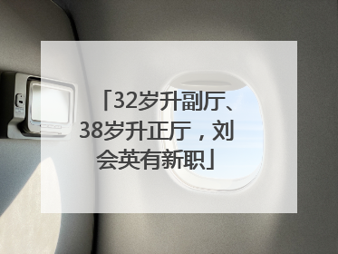 32岁升副厅、38岁升正厅，刘会英有新职