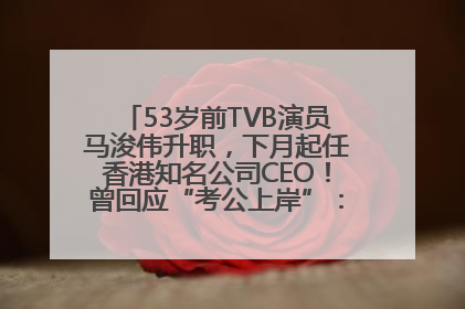 53岁前TVB演员马浚伟升职，下月起任香港知名公司CEO！曾回应“考公上岸”：真不是公务员