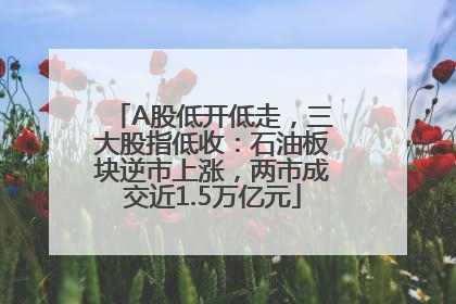 A股低开低走，三大股指低收：石油板块逆市上涨，两市成交近1.5万亿元
